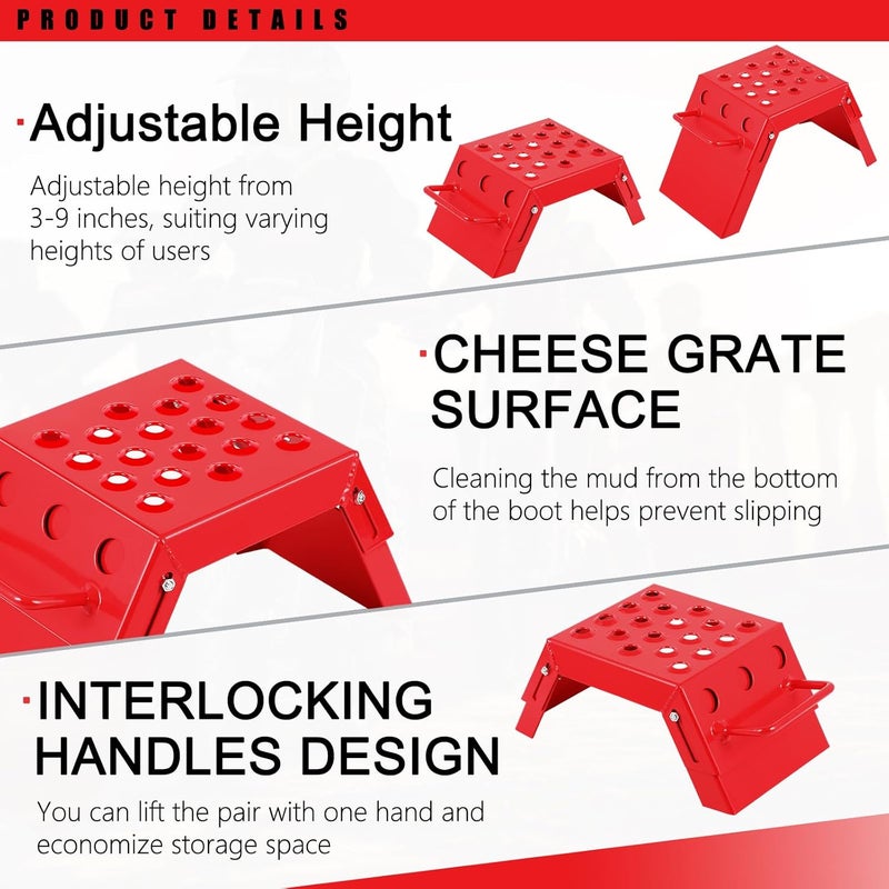 DaisyInner 2 Pcs Moto Starting Block Aid Adjustable 3-9" Starting Blocks Motorsport Foot Stool Dirt Bike Accessories for E Bikes Youth Moto Crossers Touring Motorcycles - Image 3